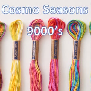 Cosmo, SE80-9000 Series, Seasons Embroidery Thread, 6 Strand Cotton Floss, Punch Needle, Penny Rugs, Primitive Stitching, Sewing Accessory
