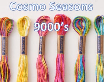 Cosmo, SE80-9000 Series, Seasons Embroidery Thread, 6 Strand Cotton Floss, Punch Needle, Penny Rugs, Primitive Stitching, Sewing Accessory