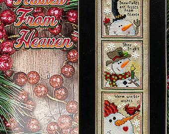 Counted Cross Stitch Pattern, Kisses From Heaven, Inspirational, Winter Decor, Snowmen, Cardinal, Country Chic, Stoney Creek, PATTERN ONLY