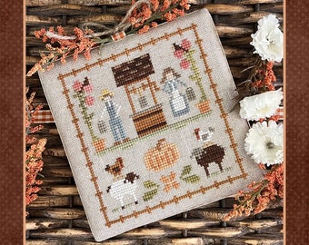 Counted Cross Stitch, Fall on the Farm, Farm Life, Farm Stand, Barn Animals, Autumn Decor, Little House Needleworks, PATTERN ONLY