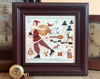 Counted Cross Stitch Pattern, Christmas Time, Christmas Decor, Christmas Motifs, Santa, Reindeer, Carriage House Samplings, PATTERN ONLY