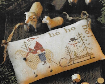 Counted Cross Stitch Pattern, Snow for Christmas, Christmas Decor, Santa, Snowman, Sheep, Primitive Decor, Brenda Gervais, PATTERN ONLY
