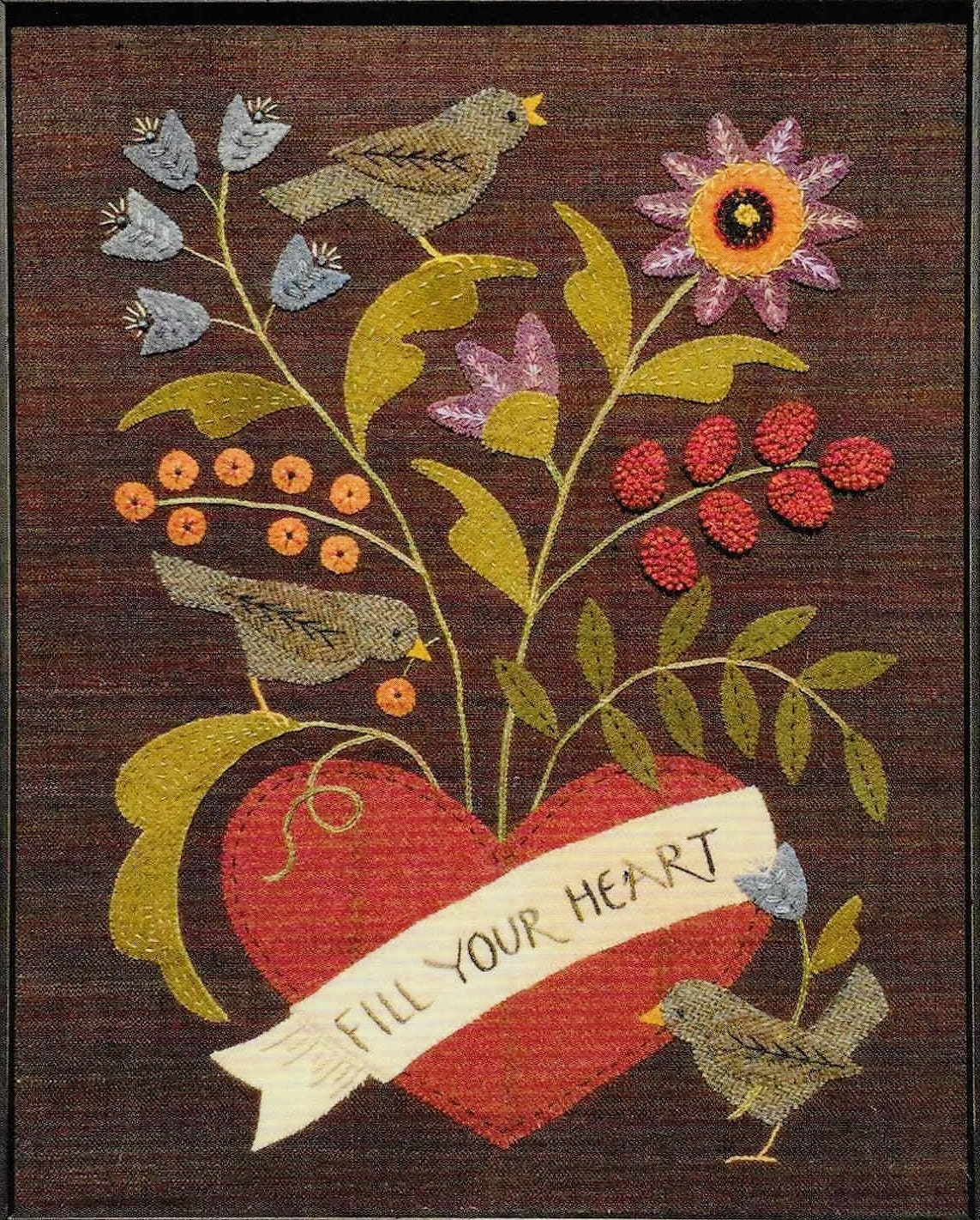 MOTHER'S LOVE - Wool Applique Pattern - Wall Hanging – Red Sand