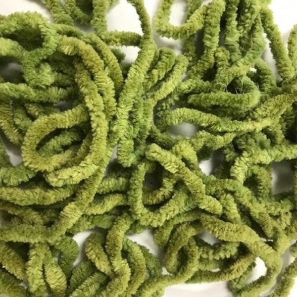 Chenille Trim, Algae, Lady Dot Creates, Hand Dyed Chenille, Cotton Chenille Trim, Sewing Notion, Sewing Accessory, Sewing Trim