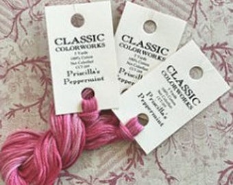 Classic Colorworks, Priscilla's Peppermint, CCT-269, 5 YARD Skein, Embroidery Floss, Counted Cross Stitch, Hand Dyed Floss