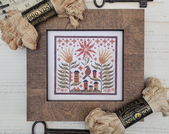 Counted Cross Stitch Pattern, Bittersweet Village, Primitive Decor, Fall Decor, Autumn, Hello from Liz Mathews, PATTERN Only