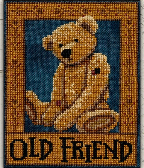 Counted Cross Stitch Pattern, Old Friend, Teddy Bear, Folk Art, Country ...