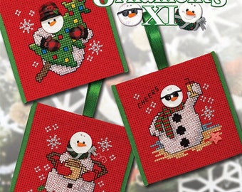 Counted Cross Stitch Pattern, Christmas Ornaments XI, Christmas Trees, Winter Decor, Snowmen, Christmas Decor, Stoney Creek, PATTERN ONLY