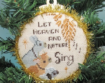 Counted Cross Stitch Pattern, Heaven & Nature, Christmas Decor, Manger, Pillow Ornament, KiraLyns Needlearts. PATTERN ONLY