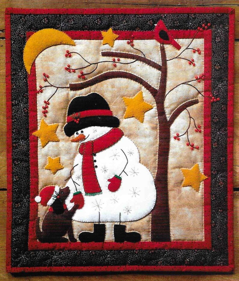 Wool Applique Pattern Frosty Friend Winter Applique Etsy Wool Applique Pattern Frosty Friend Winter Applique Etsy