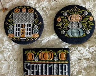 Counted Cross Stitch Pattern, Good Old Days, September, Fall Decor, Seasonal Monthly Series, Stitching Housewives, PATTERN ONLY