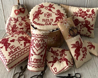 Counted Cross Stitch Pattern, Projection of Love, Valentines Day, Cottage Chic, Twin Peak Primitives, PATTERN ONLY