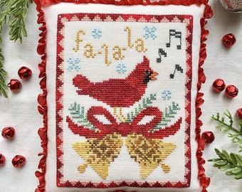 Counted Cross Stitch Pattern, A Cardinal's Carol, Christmas Decor, Cardinal, Christmas Ornament, Holiday, Luminous Fiber Arts, PATTERN ONLY