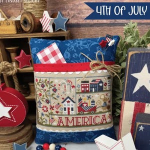 Counted Cross Stitch Pattern, Holiday Samplings: 4th of July, Patriotic Decor, Primrose Cottage Stitches, PATTERN ONLY