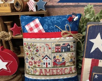 Counted Cross Stitch Pattern, Holiday Samplings: 4th of July, Patriotic Decor, Primrose Cottage Stitches, PATTERN ONLY