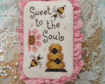 Counted Cross Stitch Pattern, Sweet to the Soul, Words of Wisdom, Encourage, Pillow Ornament, Bowl Filler, KiraLyn's Needlearts, PATTERN KIT