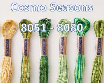 Cosmo, SE80-8051 - 8080, Seasons Embroidery Thread, 6 Strand Cotton Floss,Punch Needle, Penny Rugs, Primitive Stitching, Sewing Accessory