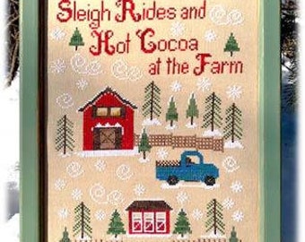 Counted Cross Stitch, At The Farm, Winter Decor, Barn, Pick Up Truck, Country Chic, Farmhouse Decor, Pickle Barrel Designs, PATTERN ONLY