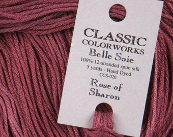 Belle Soie, Rose of Sharon, Classic Colorworks, 5 YARD Skein, Hand Dyed Silk, Embroidery Silk, Counted Cross Stitch, Hand Embroidery Thread
