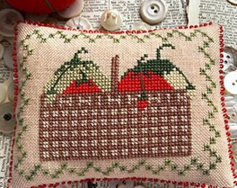 Counted Cross Stitch Pattern, Tomato Basket, Primitive Decor, Lucy Beam, Love in Stitches, Rebecca Noland, PATTERN ONLY