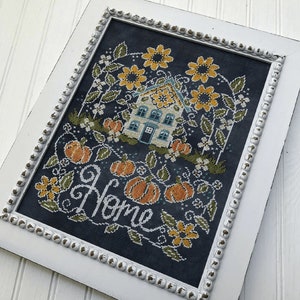 Counted Cross Stitch Pattern, Sunflower Manor, Chalk Artwork, Sunflowers, Pumpkins, Farmhouse Decor, Hands On Design, PATTERN ONLY