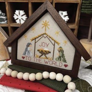 Counted Cross Stitch Pattern, Joy to the World, Nativity, Christmas Decor, Primrose Cottage Stitches, PATTERN ONLY