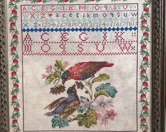 Counted Cross Stitch Pattern, Beloved, Alphabet Sampler, Flower Motifs, Reproduction Sampler, Running with Needles & Scissors PATTERN ONLY
