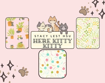 Quilt Fabric, Here Kitty Kitty, Cat Fabric, Quilters Cotton Fabric, 100% Cotton Fabric, Kittens, Yarn, Stacy lest Hsu, Moda Fabrics