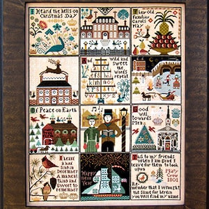 Counted Cross Stitch Pattern, Christmas at Hawk Run Hollow, Christmas Decor, Christmas Carols Motifs, Carriage House Samplings, PATTERN ONLY