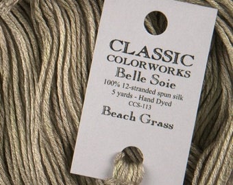 Belle Soie, Beach Grass, Classic Colorworks, 5 YARD Skein, Hand Dyed Silk, Embroidery Silk, Counted Cross Stitch, Hand Embroidery Thread