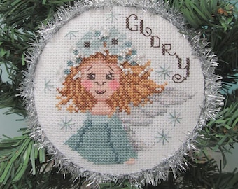 Counted Cross Stitch Pattern, Glory Angel, Choir of Angel Series, Christmas Ornament, Stars, Religious, KiraLyn's Needlearts, PATTERN ONLY