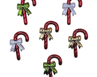 Bright Candy Canes, Christmas Collections, Embellishment, Shank Buttons, Candy Canes, Buttons Galore & More, 4852