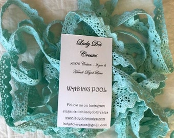 Cotton Lace Trim, Wading Pool, Lady Dot Creates, Hand Dyed Lace, Cotton Lace, Brown Lace, Sewing Notion, Sewing Accessory, Sewing Trim