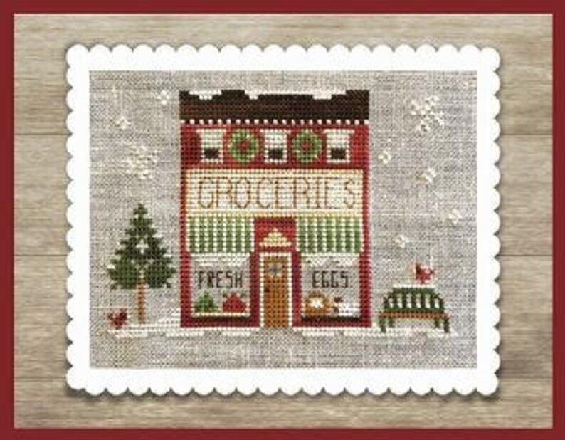 Counted Cross Stitch Pattern Grocery Store Hometown Holiday Etsy