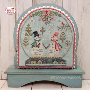 Counted Cross Stitch Pattern, Mistletoe Kisses, Christmas Decor, Snowmen, Cardinals, Winter Decor, Cherry Blossoms, PATTERN ONLY