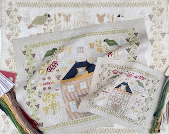 Soft Cover Book, Big House, Reproduction Samplers, Embroidery, Big House Anno 1826, Atelier Soedidee, PATTERN ONLY