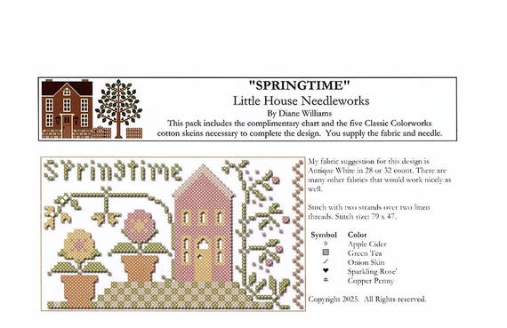 Counted Cross Stitch, Seasonal Sampler Springtime, Cotton Threads