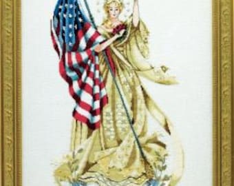 PRE-Order, Counted Cross Stitch, Lady of the Flag, Limited Edition, Patriotic, Americana, Mirabilia Cross-Stitch, PATTERN ONLY