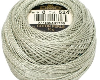 DMC Perle Cotton, Size 8, DMC 524, Very Light Fern Green, Pearl Cotton Ball, Embroidery Thread, Punch Needle, Penny Rug, Primitive Stitching