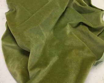 Velveteen, Pea Pod, Green Velveteen, Hand Dyed Velveteen, Cotton Velveteen, Finishing Fabric, Velveteen Fabric, Lady Dot Creates