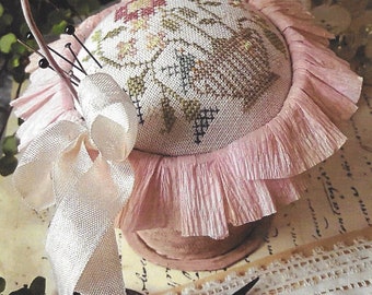 Counted Cross Stitch Pattern, To Thee From Me, Shabby Cottage Decor, Cross Stitch, Cottage Chic, Spring Basket, Brenda Gervais, PATTERN ONLY