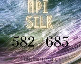 NPI 582 - 685, NPI Silk Floss, Silk Embroidery Thread, Silk Floss, Silk Skeins, Pure Chinese Silk, 5 meter Silk Skeins, Needlepoint Inc Silk