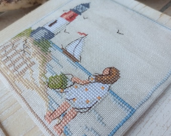 Counted Cross Stitch Pattern, Giochi d'estate, Summer Games, Sea Shore, Beach, Seagulls, Summer Decor, Serenita di campagna, PATTERN ONLY