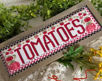 Counted Cross Stitch Pattern, Tomatoes, Word Swap, Farmhouse Decor, Word Play, Stitching with the Housewives, PATTERN ONLY