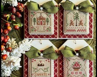 Counted Cross Stitch, Sweet Petites, Winter Decor, Christmas Decor, Gingerbread, Candy Canes, Little House Needleworks, PATTERN ONLY