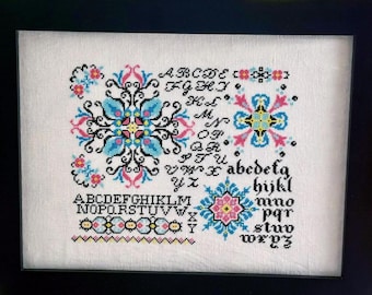 Counted Cross Stitch Pattern, Kaleidoscope Sampler, Alphabet Sampler, Flower Motifs, Mandalas, Borders, Jan Hicks Creates, PATTERN ONLY