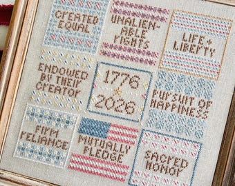 Counted Cross Stitch Pattern, We Hold These Truths, Americana, Patriotic Decor, Independence, Sweet Wing Studio, PATTERN ONLY