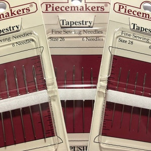 Piecemakers, Tapestry Needles, Counted Cross Stitch, Size 24, 26, 28, Embroidery, Tapestry, Needlework, Piecemakers Needles, NEEDLE ONLY