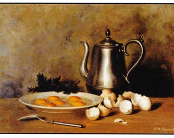 Counted Cross Stitch, Eggs, Cross Stitch Patterns, Primitive Decor, Scarlet Quince, Still Life, Clarisse Madelene Laurent, PATTERN ONLY