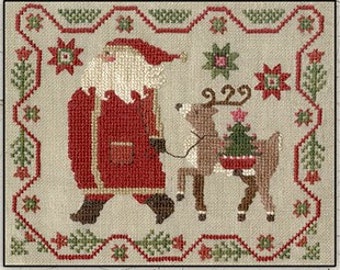 Counted Cross Stitch Pattern, Struttin, Christmas Decor, Santa, Reindeer, Primitive Decor, Teresa Kogut, PATTERN ONLY